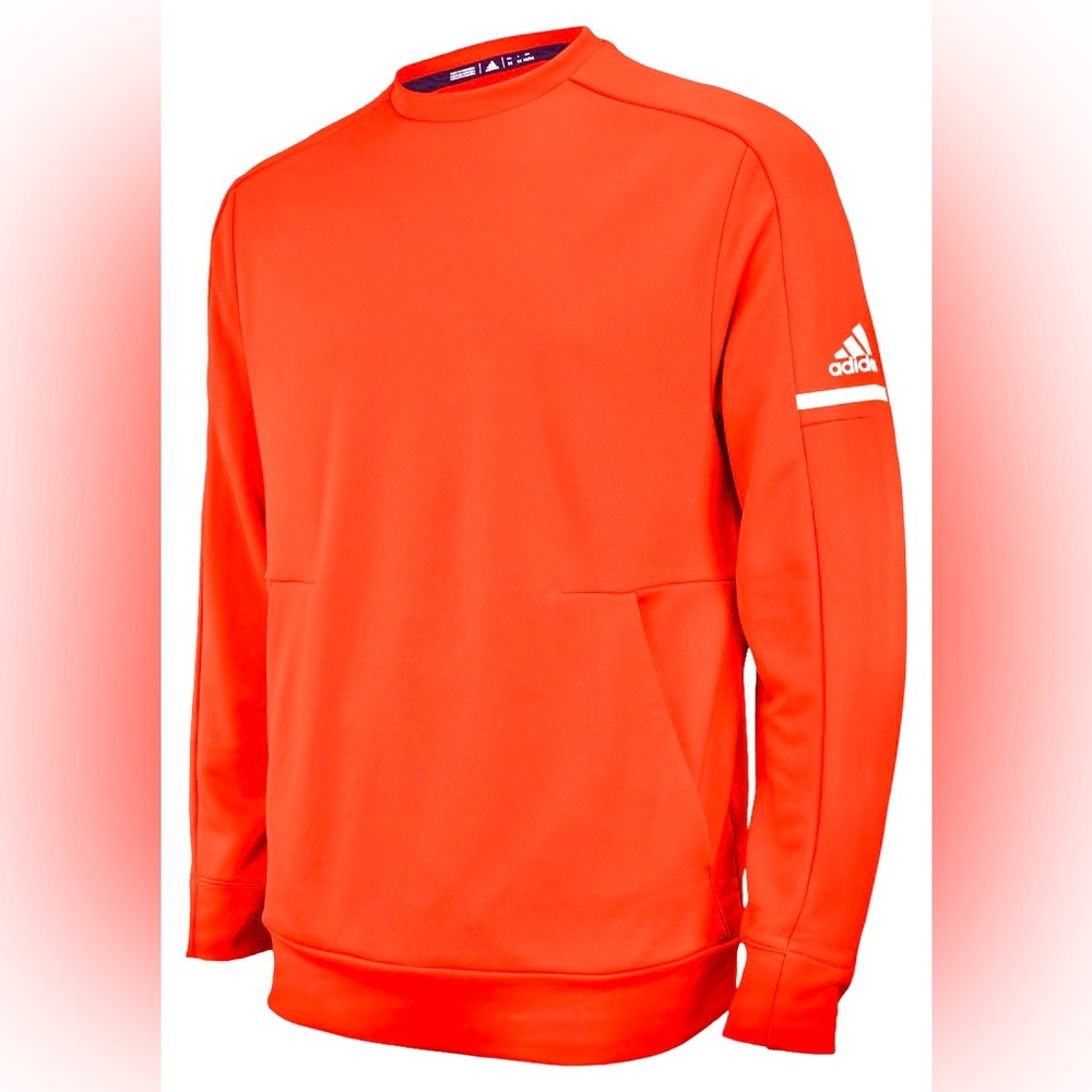 •nwt• adidas player crew crewneck sweatshirt in collegiate orange
